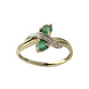 Bague d'occasion or 750 2 tons émeraudes diamant - vue V1