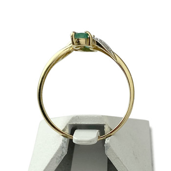 Bague d'occasion or 750 2 tons émeraudes diamant