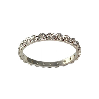 Bague d'occasion or 750 blanc diamants