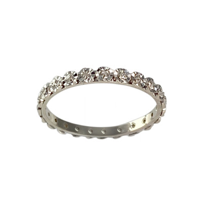 Bague d'occasion or 750 blanc diamants