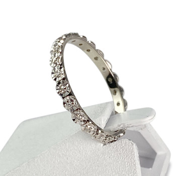 Bague d'occasion or 750 blanc diamants