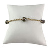 Bracelet d'occasion or 750 jaune maille jaseron perles de tahiti 21 cm - vue V1