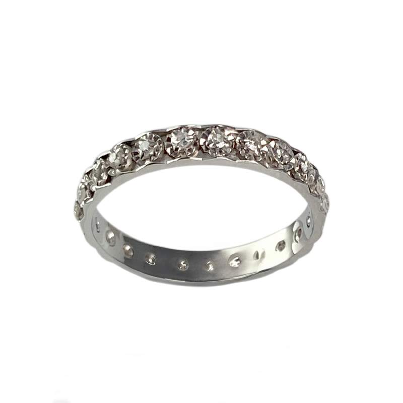 Bague d'occasion or 750 blanc diamants - vue 1