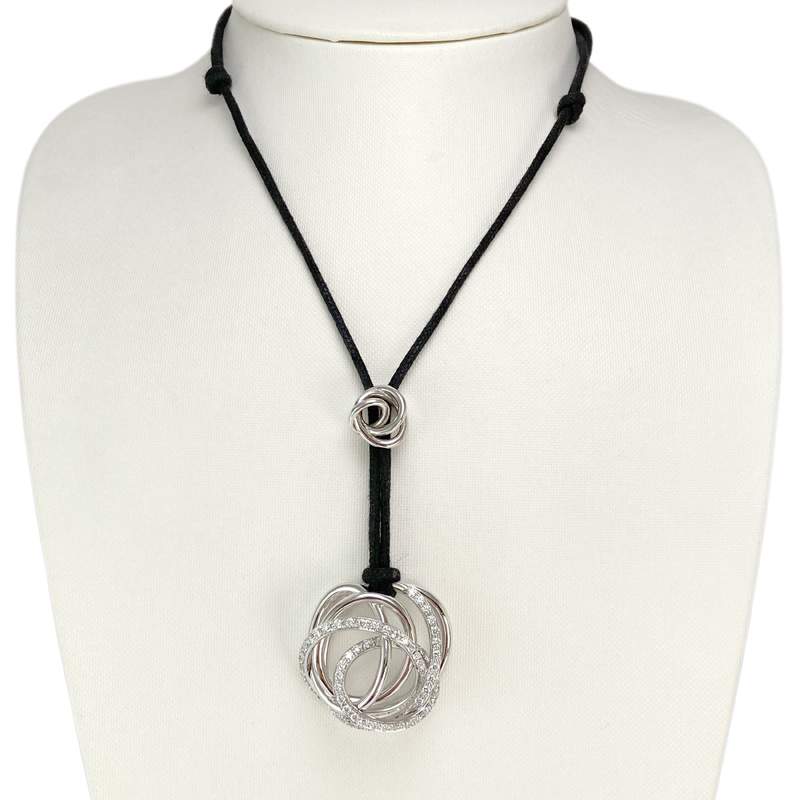 Collier grisogono d'occasion or 750 blanc diamants - vue 2