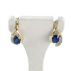 Boucles d'oreilles clous d'occasion or 375 2 tons saphirs diamants - vue V1