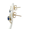 Boucles d'oreilles clous d'occasion or 375 2 tons saphirs diamants - vue V2