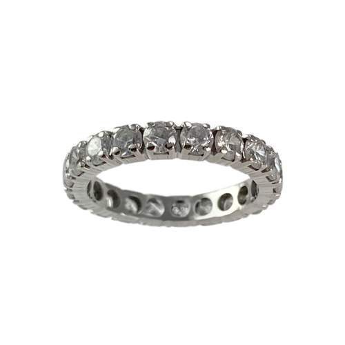 Bague d'occasion or 750 blanc zirconias
