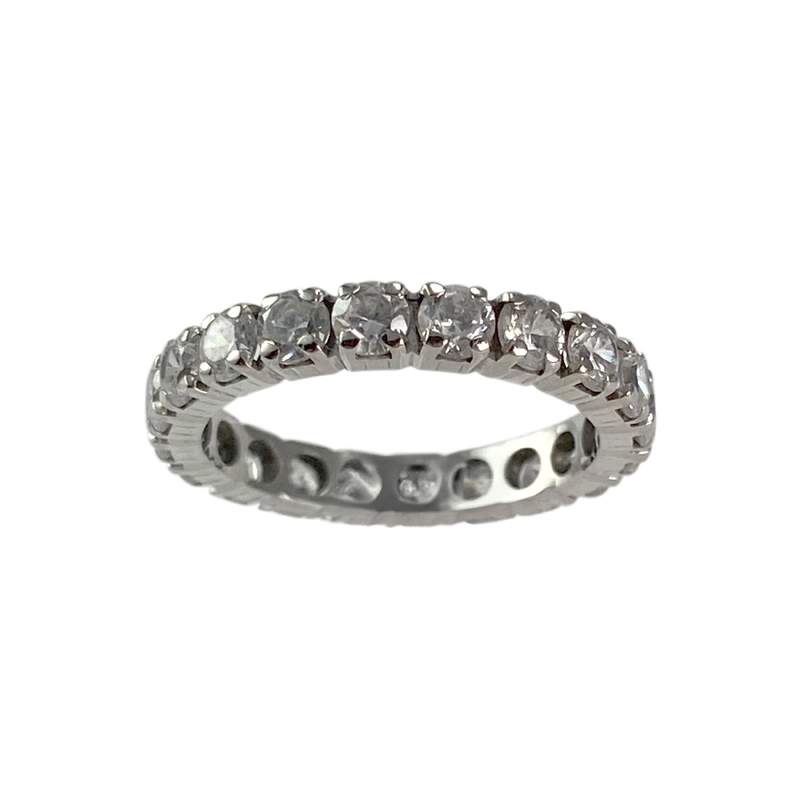 Bague d'occasion or 750 blanc zirconias - vue 1