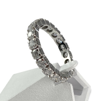 Tweedehands gouden 750 witte zirkonia ring