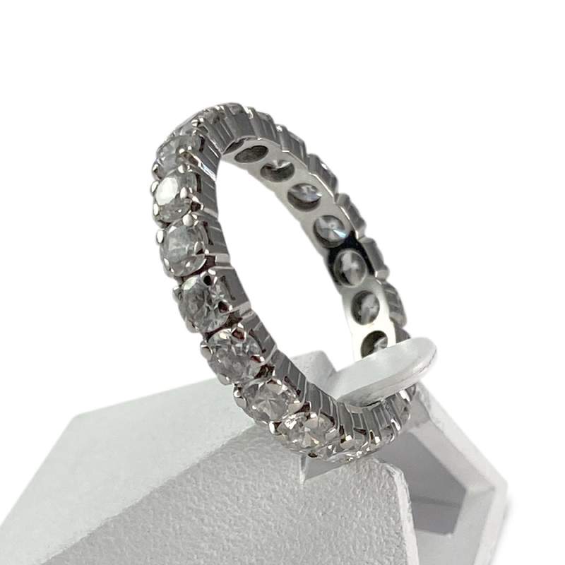 Bague d'occasion or 750 blanc zirconias - vue 2