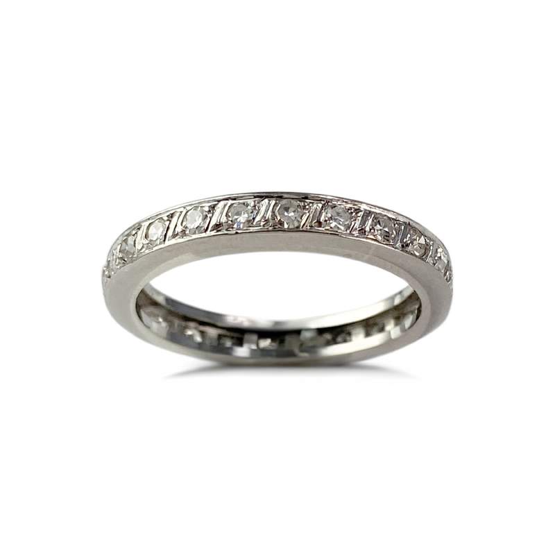 Bague d'occasion or 750 blanc diamants - vue 1