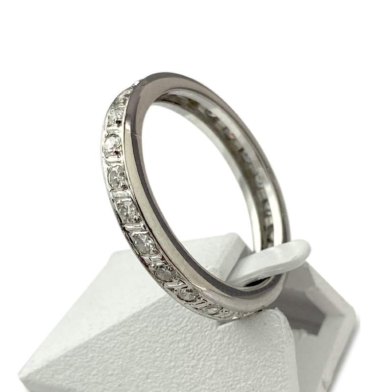 Bague d'occasion or 750 blanc diamants - vue 2