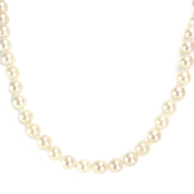 Collier choker d'occasion or 750 jaune perles de culture du japon 50 cm - vue 1