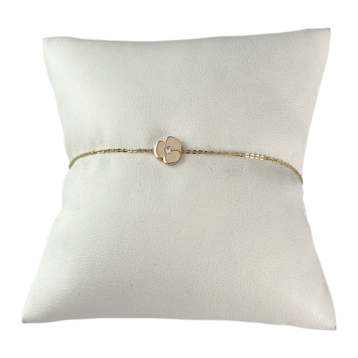 Bracelet d'occasion or 750 jaune maille jaseron zirconia 16 cm