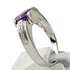 Bague d'occasion or 750 blanc améthyste diamants - vue V2