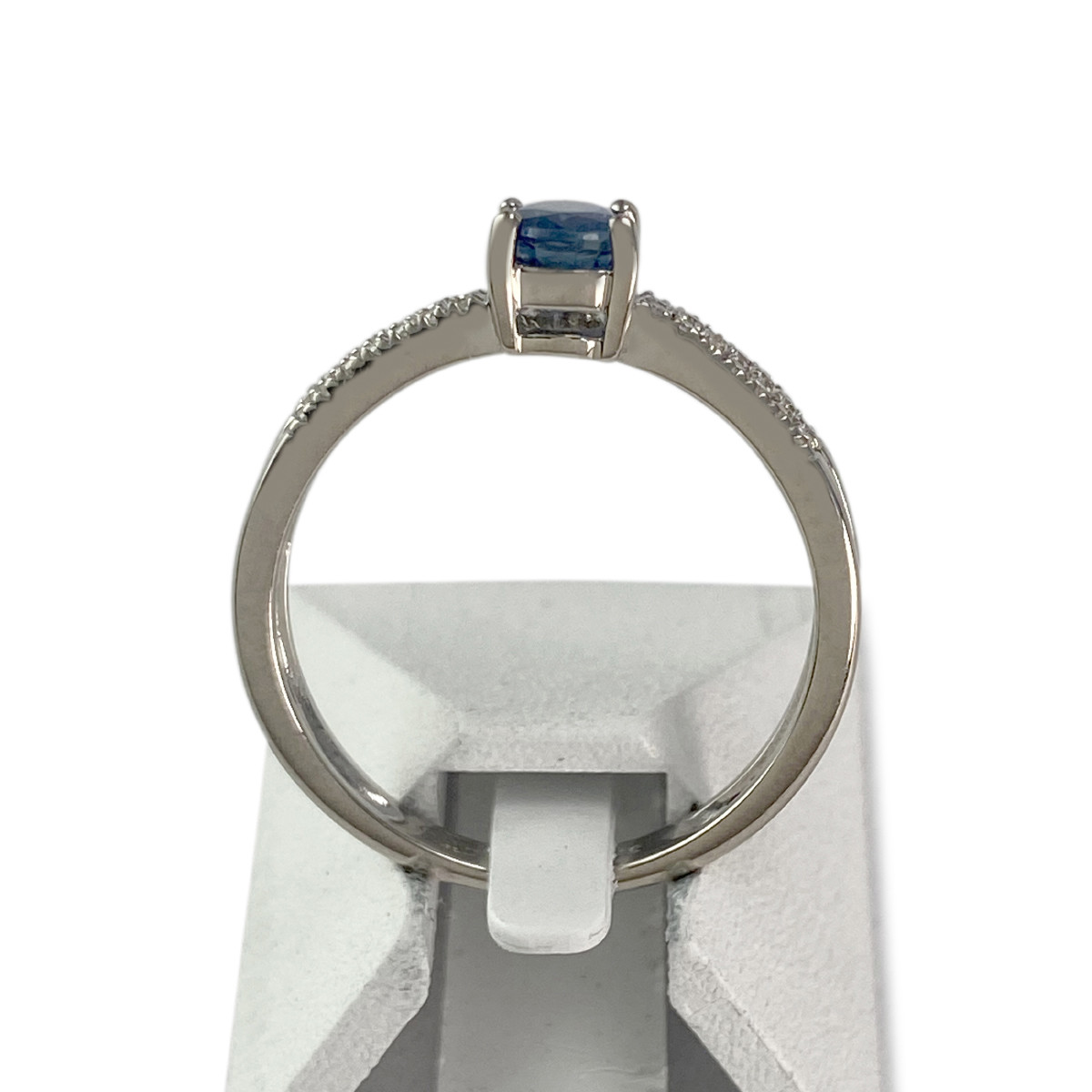Bague d'occasion or 375 blanc saphir diamants - vue 3