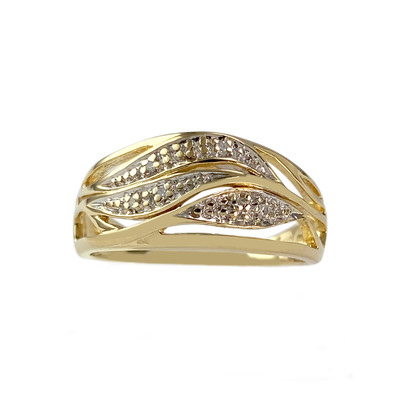 Bague d'occasion or 750 2 tons diamants