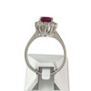 Bague d'occasion or 750 blanc rubis diamants - vue V3