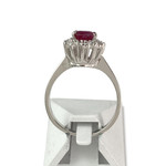 Bague d'occasion or 750 blanc rubis diamants - vue 3