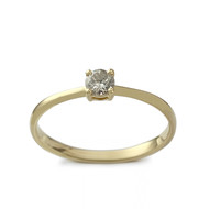 Solitaire d'occasion or 750 jaune diamant