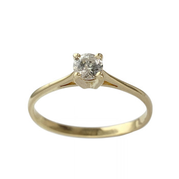 Solitaire second hand gold 750 yellow diamond
