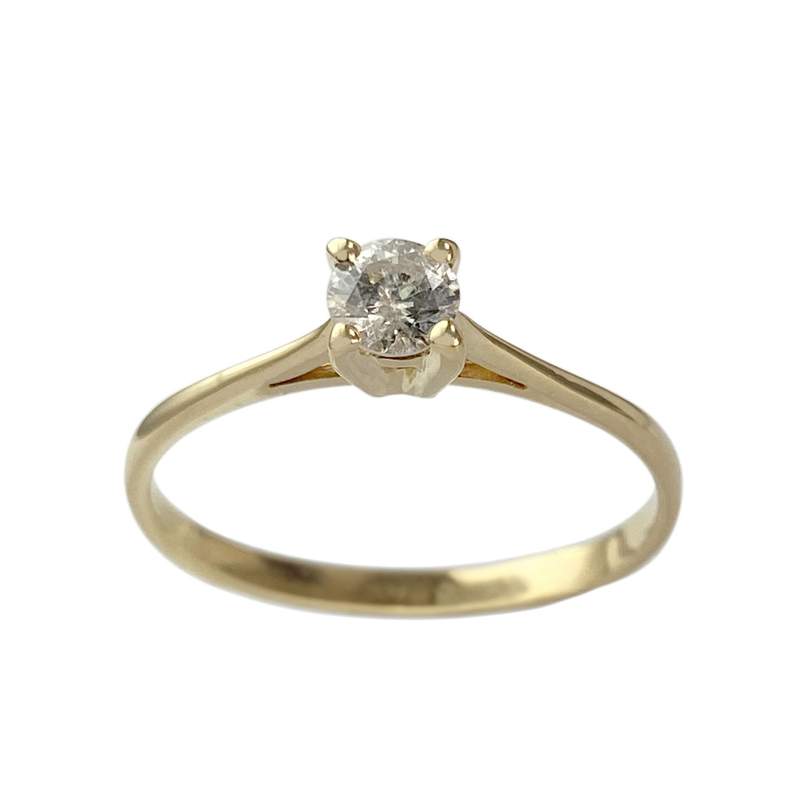 Solitaire d'occasion or 750 jaune diamant - vue 1