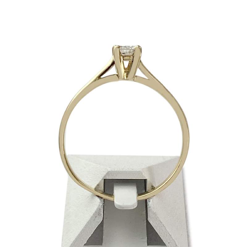 Solitaire d'occasion or 750 jaune diamant - vue 3