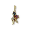 Pendentif d'occasion or 750 2 tons saphir rubis diamant - vue V1