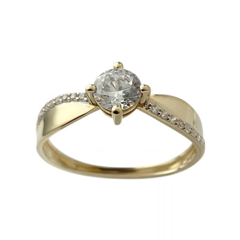 Bague d'occasion or 750 2 tons zirconias