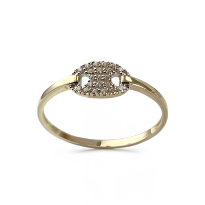 Bague d'occasion 2 ors 750 zirconias - vue 1