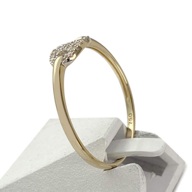 Bague d'occasion 2 ors 750 zirconias - vue 2