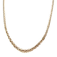 Collier en chute d'occasion or 375 jaune maille palmier 45 cm