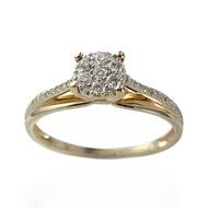 Bague d'occasion or 375 2 tons diamants