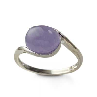Tweedehands ring van 750 witgoud met jade - afbeelding 1