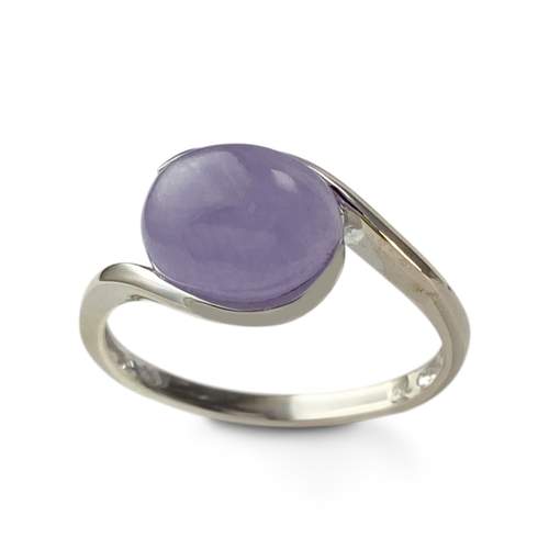 Bague d'occasion or 750 blanc jade