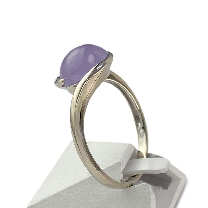 Bague d'occasion or 750 blanc jade - vue 2