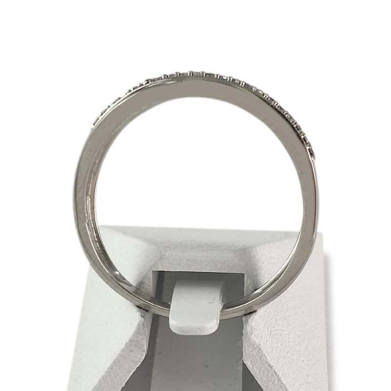 Bague d'occasion or 375 blanc avec diamants blancs et diamants noirs traités - vue 3