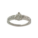 Pre-owned 750 white gold ring with diamonds - view 1