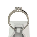 Second hand gold 750 white diamonds ring - view 3