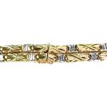 Collier d'occasion double rang or bicolore 750, maille fantaisie, 41 cm - vue 3