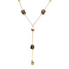Collier d'occasion or 750 jaune maille jaseron quartzs fumés 42 cm - vue V1