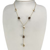 Collier d'occasion or 750 jaune maille jaseron quartzs fumés 42 cm - vue V2