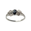 Bague d'occasion or 750 blanc saphir diamants - vue V1