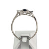 Bague d'occasion or 750 blanc saphir diamants - vue V3