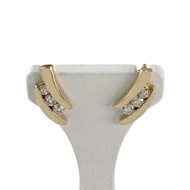 Boucles d'oreilles clous d'occasion or 750 jaune diamants
