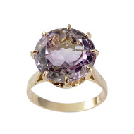 Bague d'occasion or 750 jaune améthyste