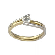 Solitaire d'occasion 2 ors 750 diamants