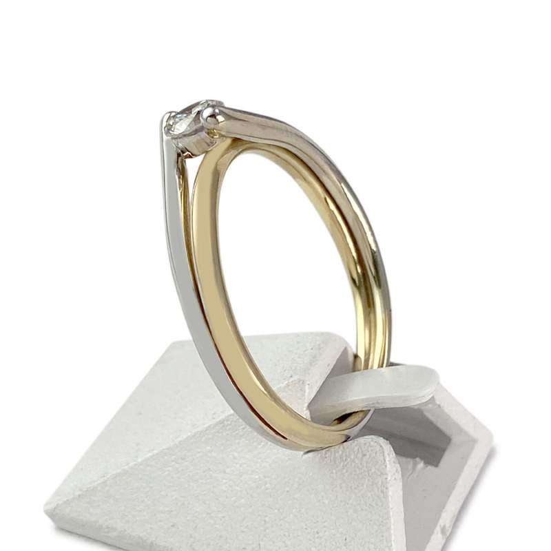 Solitaire d'occasion 2 ors 750 diamants - vue 2