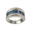 Bague d'occasion or 750 blanc saphirs diamants - vue V1