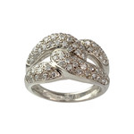 Pre-owned 750 white gold ring with diamonds - view 1